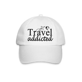 travel addicted - Baseball Cap - white/white - Front