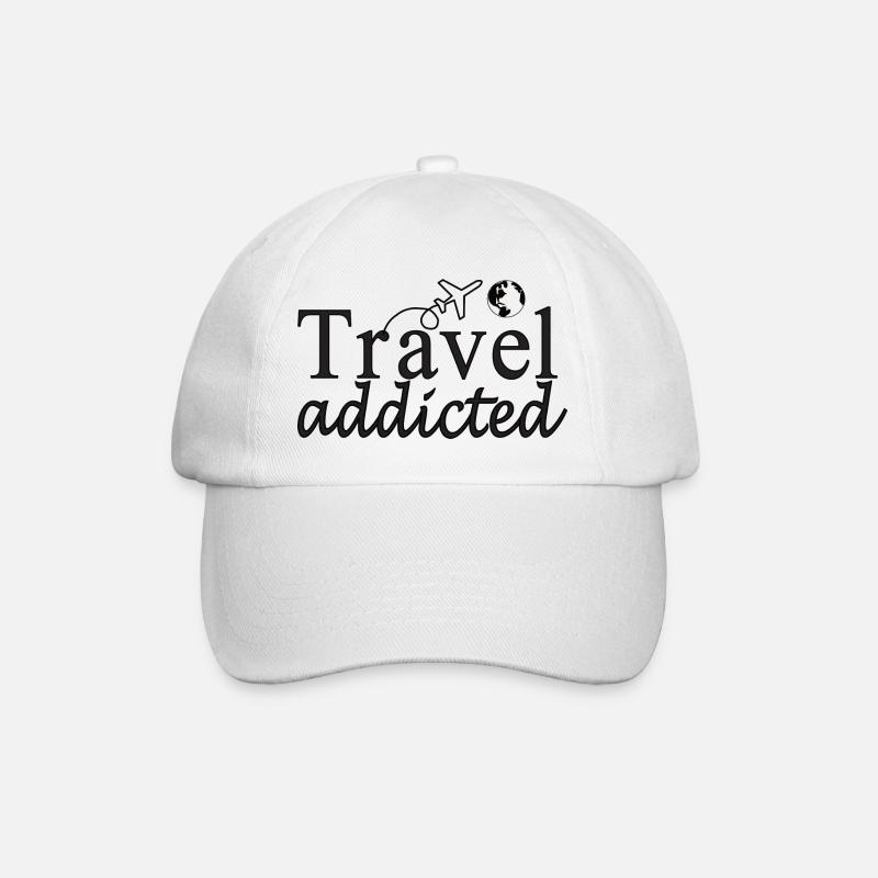 travel addicted - Baseball Cap - white/white