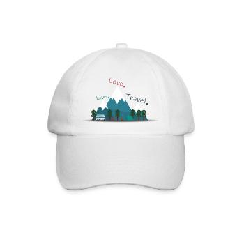 Live Love Travel. - Baseball Cap - white/white - Front