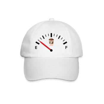 Jauge Voiture Café Humour Drôle café Cadeau café - Casquette classique - blanc/blanc - Devant