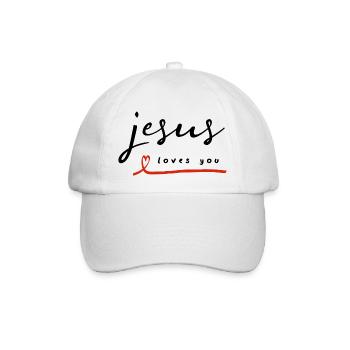Jésus t’aime comme tu es | Évangélisation - Casquette classique - blanc/blanc - Devant