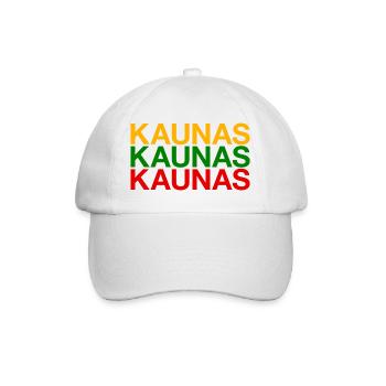 KAUNAS Lithuania Flag Litauen - Baseballkappe - Weiß/Weiß - Vorne