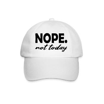 Nein, heute nicht - Baseballkappe - Weiß/Weiß - Vorne