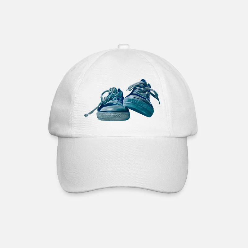 Blue sneaker design - Baseball Cap - white/white