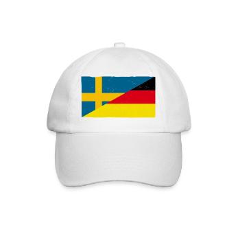 Deutschland und Schweden Vintage Flagge - Baseballkappe - Weiß/Weiß - Vorne