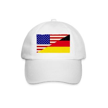 Germany and USA Vintage Flag - Baseball Cap - white/white - Front