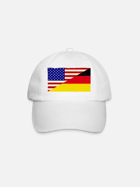 Deutschland und USA Vintage Flagge - Baseballkappe - Weiß/Weiß
