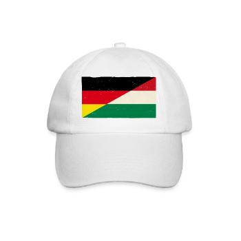 Germany and Hungary Vintage Flag - Baseball Cap - white/white - Front