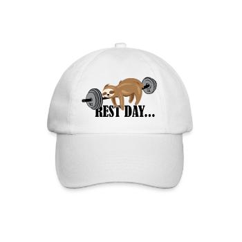 Sloth Funny Sayings Fitness Sport Gym Logo - Baseball Cap - white/white - Front