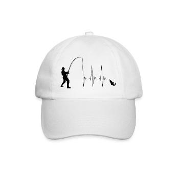 Pêcheur, pêche, pêcheur, canne à pêche, ECG - Casquette classique - blanc/blanc - Devant