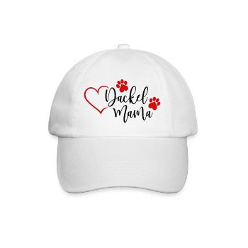 Dackel Mama - Baseballkappe - Weiß/Weiß - Vorne