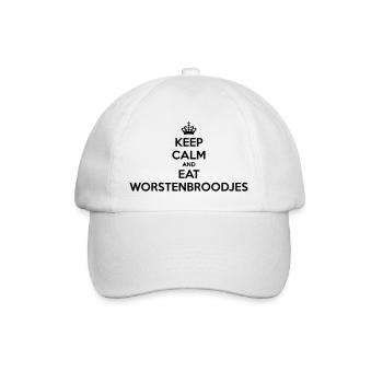 DUTCH KEEP CALM AND EAT SAUSAGE ROLLS BLACK - Baseball Cap - white/white - Front