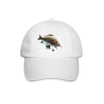 Mirror Carp Ronnie Rig Fishing Design - Baseball Cap - white/white - Front