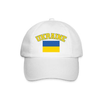 Ukraine Flag, Ukraine - Baseball Cap - white/white - Front