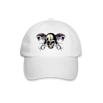 dragon head of death tribal skull fantasy - Baseball Cap - white/white - Front