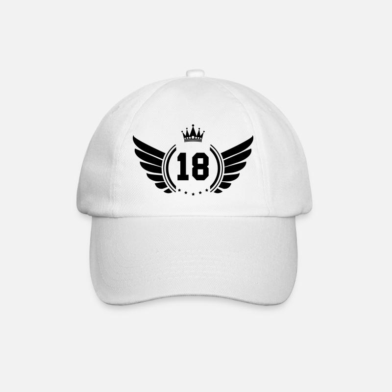Wappen 18 - Baseballkappe - Weiß/Weiß