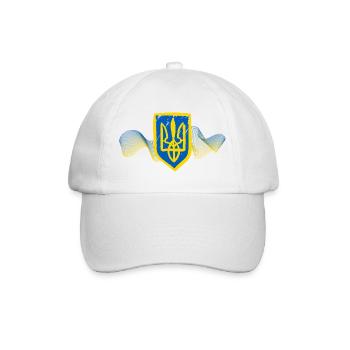 Ukrainian Trident Emblem Design - Baseball Cap - white/white - Front