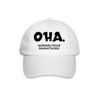 Oha | Norddeutsche Panikattacke | nordisch - Baseballkappe - Weiß/Weiß - Vorne