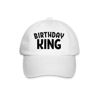Birthday King - Cadeau de fête d’anniversaire cool pour hommes - Casquette classique - blanc/blanc - Devant