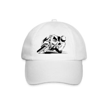 motorrad racing moto biker gp symbol Fahrer Biker - Baseballkappe - Weiß/Weiß - Vorne
