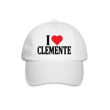 T-Shirt Ich liebe Clemente T-Shirt Geschenkidee - Baseballkappe - Weiß/Weiß - Vorne