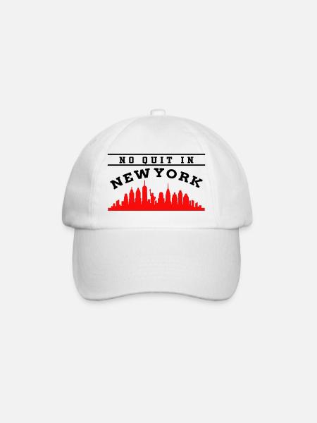 No Quit In New York Europe Usa - Baseball Cap - white/white
