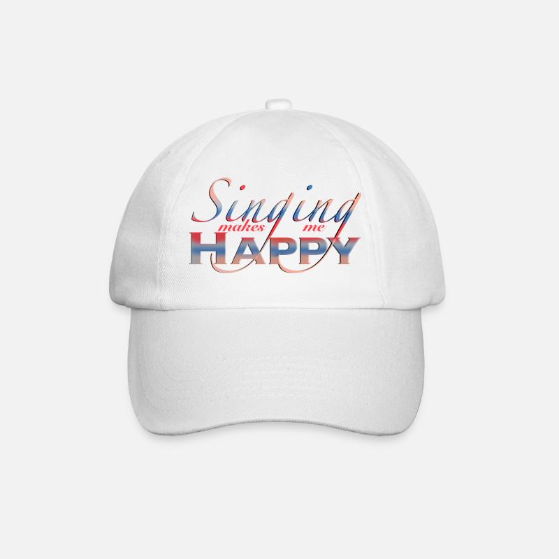 Musik singen Happy Musiker - Baseballkappe - Weiß/Weiß