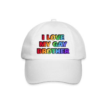 J’aime mon frère gay - Couleurs arc-en-ciel de la Pride - Casquette classique - blanc/blanc - Devant