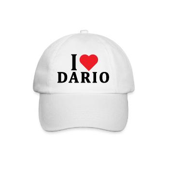 T-Shirt Ich liebe Dario T-Shirt Geschenkidee - Baseballkappe - Weiß/Weiß - Vorne