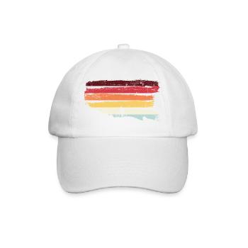Regenbogenfahrt bei Sonnenuntergang - Baseballkappe - Weiß/Weiß - Vorne