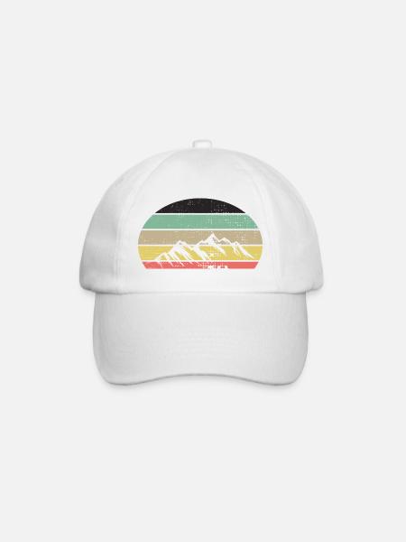 Mountains Retro Colors - Baseball Cap - white/white
