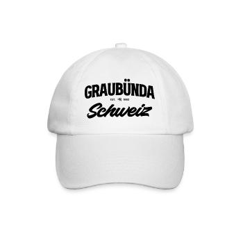 Graubünden Schweiz Vintage Design - Baseballkappe - Weiß/Weiß - Vorne