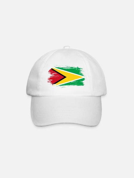 Guayana Flagge - Baseballkappe - Weiß/Weiß