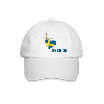 Herz Sverige - Baseballkappe - Weiß/Weiß - Vorne