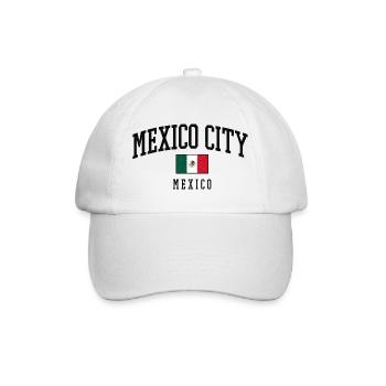 Mexico City Schriftzug mit Flagge - Baseballkappe - Weiß/Weiß - Vorne