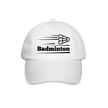Badmintontext mit überfliegendem Shuttle - Baseballkappe - Weiß/Weiß - Vorne