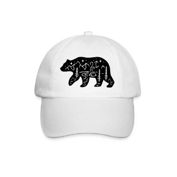 Black bear totem of nature - Baseball Cap - white/white - Front