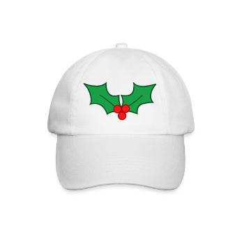 Christmas holly brings good luck - Baseball Cap - white/white - Front