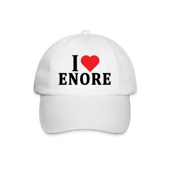 t-shirt I love Enore t shirt gift idea - Baseball Cap - white/white - Front