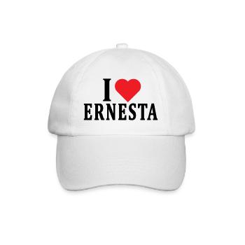 T-Shirt Ich liebe Ernesta T-Shirt Geschenkidee - Baseballkappe - Weiß/Weiß - Vorne