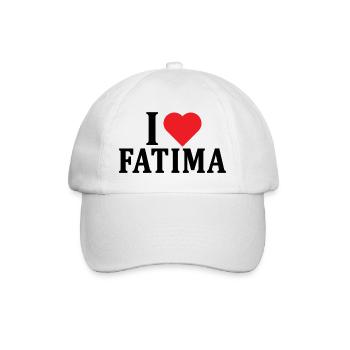 T-Shirt Ich liebe Fatima T-Shirt Geschenkidee - Baseballkappe - Weiß/Weiß - Vorne