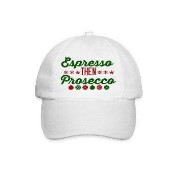 Espresso Then Prosecco - Baseballkappe - Weiß/Weiß - Vorne