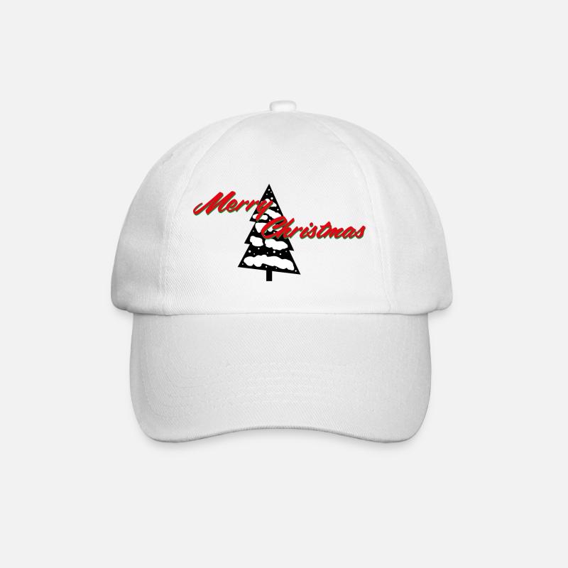 Merry_Christmas_Tannenbaum - Baseballkappe - Weiß/Weiß
