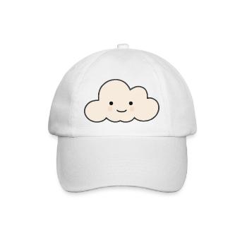 Sweet cloud with face Sweet cloud vector - Baseball Cap - white/white - Front