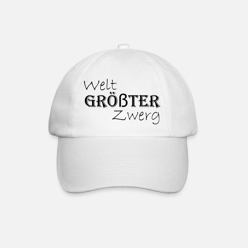 Weltgrößter Zwerg - Schriftzug - Baseballkappe - Weiß/Weiß