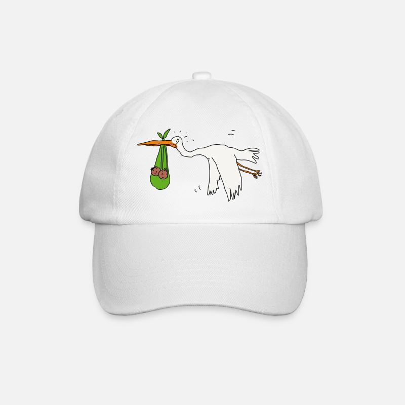 Zwillinge Storch dunkle Haut - Baseballkappe - Weiß/Weiß