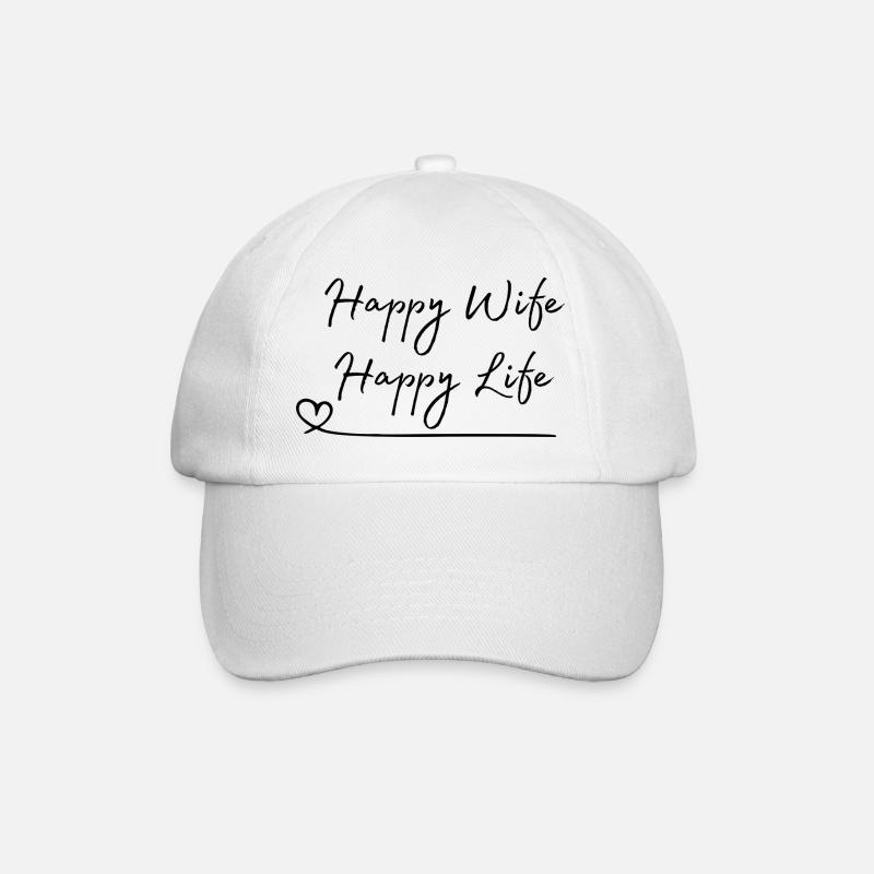 Femme heureuse Vie heureuse - Casquette classique - blanc/blanc