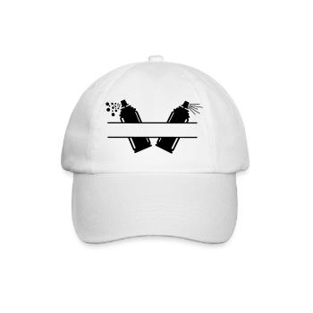 Two paint spray cans - Baseball Cap - white/white - Front