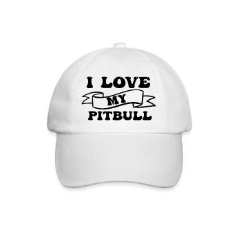 I love my Pitbull - Baseballkappe - Weiß/Weiß - Vorne