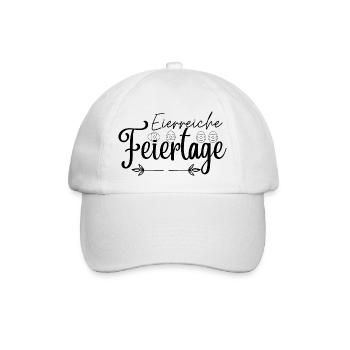 Eierreiche Feiertage, Ostergruß,Osterdesign,Ostern - Baseballkappe - Weiß/Weiß - Vorne